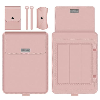 Laptop Sleeve 13-14" Case with Stand Compatible with Microsoft Surface Laptop 5/4/3/2 13.5", MacBook Air/Pro 13.3", PU Leather Sleeve for 15-16" Laptop Computers - Rose Gold - color: Rose Gold, size: 13-14 Inch