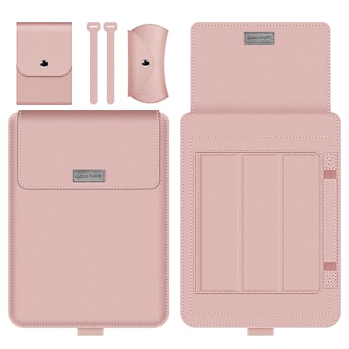 Laptop Sleeve 13-14" Case with Stand Compatible with Microsoft Surface Laptop 5/4/3/2 13.5", MacBook Air/Pro 13.3", PU Leather Sleeve for 15-16" Laptop Computers - Rose Gold - color: Rose Gold, size: 13-14 Inch