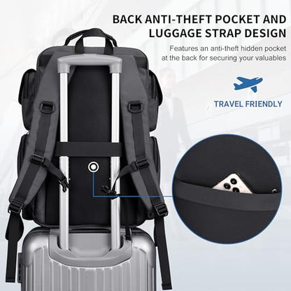 WITZMAN Travel Backpack for Men Carry-on Laptop Backpack Fit 16 Inch Airline Approved for Traveling,Casual,Commuting(B744 Silvery Grey) - color: Silvery Grey
