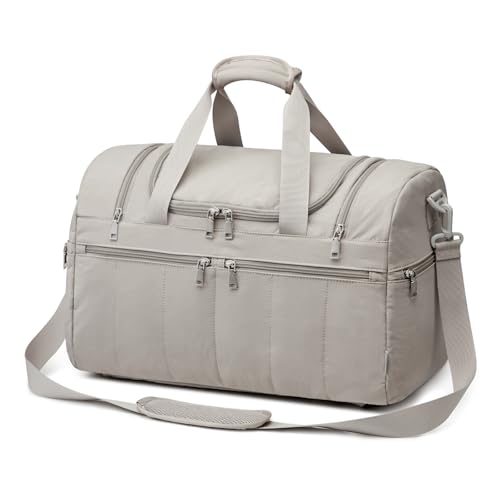 G4Free 45L Travel Duffle Bag for Women Men 3 in 1 Duffel Bags with Shoes Compartment Gym Backpack for Weekender Overnight, Camel - color: Camel