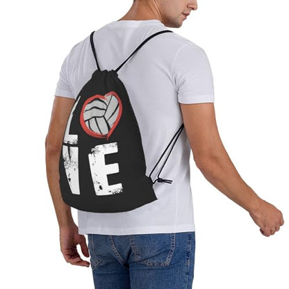 Love Volleyball Unisex Drawstring Backpack Bag Sport Gym Travel Swim Sackpack - color: Love Volleyball8