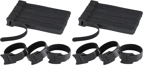 MVYC 120PCS 6 Inch Reusable Cable Ties Wire Ties Cord Organizer Cable Organizer Adjustable Management Black (Pack of 2) - size: 6 Inch (Black) (Pack of 2)