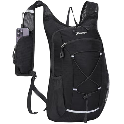 15L Small Hiking Backpack Lightweight Hydration Backpack for Men Women, Warterproof Hiking Daypack for Travel Cycling - color: Black