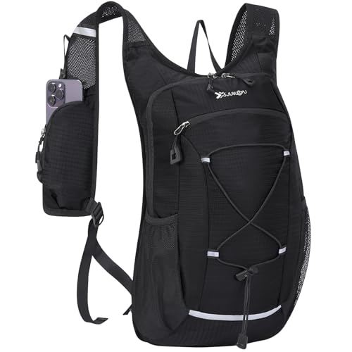 15L Small Hiking Backpack Lightweight Hydration Backpack for Men Women, Warterproof Hiking Daypack for Travel Cycling - color: Black