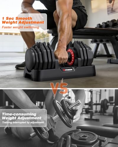 Adjustable Dumbbells Set of 2, 1 Hand Adjustable Weights Dumbbell Set and Workout Bench, 25/55/80lb Pair Weight Set For Home Gym Suit both Men and Women, Compact for Small Space Apartment Room - color: Max-80lbs-16weights Dumbbells+Bench