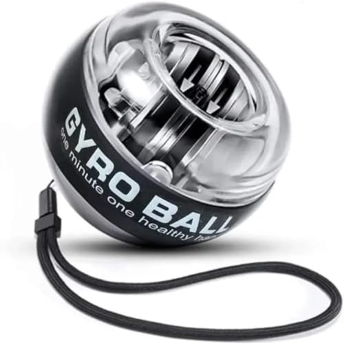 Gyro Ball Wrist Trainer – Auto Start Power Ball for Forearm, Grip & Hand Strength – Gyroscopic Exerciser for Athletes, Musicians & Rehab