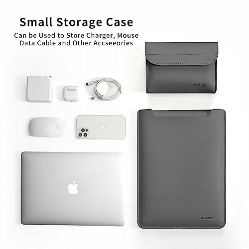 Laptop Sleeve Bag Compatible with MacBook 12 A1534/Air 11 13 M1 A2337/Pro 13 A2338, 11.6-12.3 Acer Chromebook/HP Stream/ASUS/Surface Pro 8/7/6/X/5/4/3, PU Bag with Small Case, Grey - color: Gray, size: 12-13.3 inch