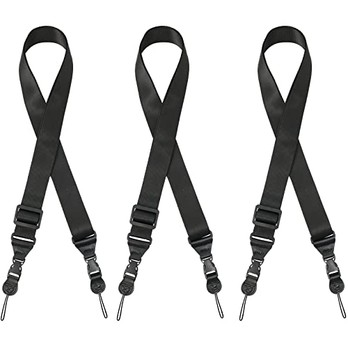 [3 Pack] Replacement Shoulder Strap Adjustable Shoulder Strap for Binocular Camera iPad Tablet Phone Case Laptop Messenger Luggage Duffel Bag, Nylon Neck Strap 32"-61" - color: Black-3 Pack