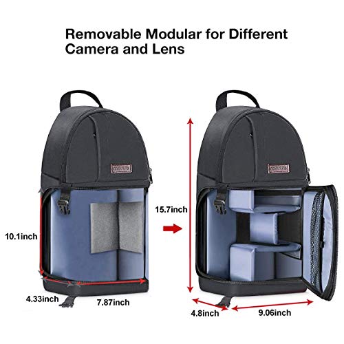 MOSISO Camera Sling Bag, DSLR/SLR/Mirrorless Camera Backpack Case Shockproof Photography Backpack with Tripod Holder & Removable Modular Inserts Compatible with Canon/Nikon/Sony/Fuji, Space Gray - color: Space Gray