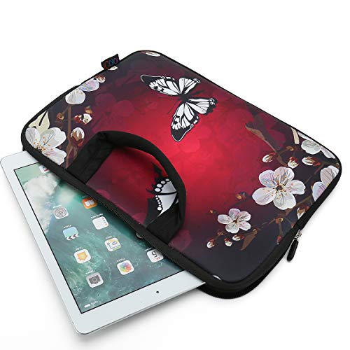 iColor 14 15 15.4 15.6 inch Laptop Handle Bag Computer Protect Case Pouch Holder Notebook Sleeve Neoprene Cover Soft Carring Case for MacBook Dell Lenovo Toshiba HP Chromebook ASUS Acer Black ICB-11 - color: Black White Butterfly