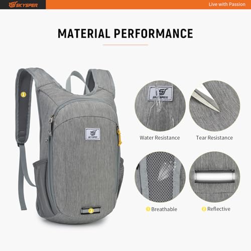 SKYSPER Small Daypack 10L/15L/20L Hiking Backpack Packable Lightweight Travel Day Pack for Women Men - color: Grey, size: 15l