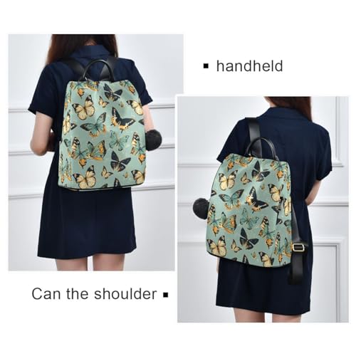 MNSRUU Women Backpack Purse Butterflies Colors Are Teal Backpack for Women Anti-theft Shoulder Bag Carry On Backpack Lightweight Rucksack Fashion Travel Ladies Bags - color: Butterflies A9216