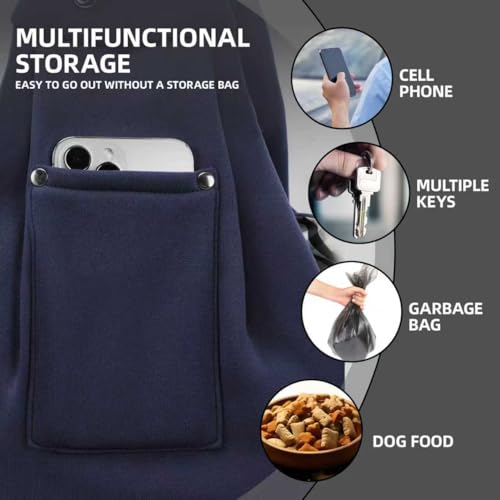 Dog Carrier Sling - Reversible Puppy Carrier Purse with Storage Pocket, Hand-Free Dog Sling Carrier for Carry Small Dogs and Cats, Travel Safety Harness, Dog and Cat Harness (Dark Blue) - color: Dark Blue
