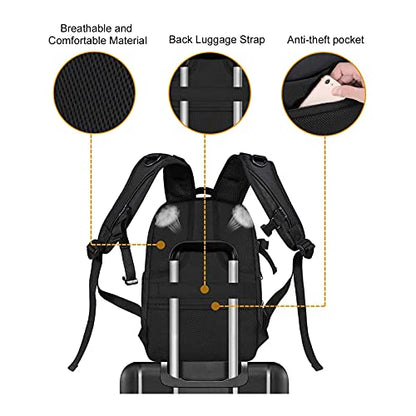 MOSISO Camera Backpack,DSLR/SLR/Mirrorless Photography Camera Bag Full Open Waterproof Hardshell Bag with Insert&Tripod Holder&Laptop Compartment Compatible with Canon/Nikon/Sony, Black - color: Black