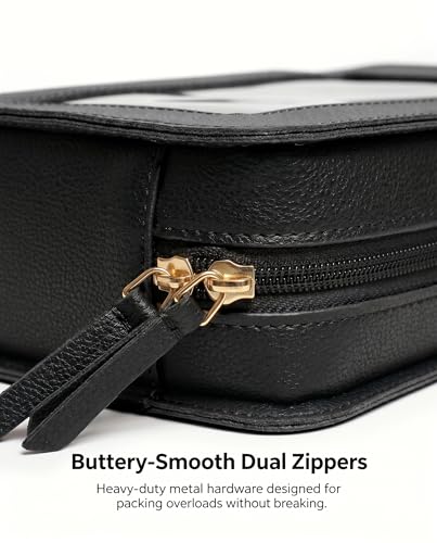 LETGO Clear Makeup Bags for Beach, TSA Approved Toiletry Bag with Zipper, Clear Beach Makeup Organizer Fit Carry-on Travel Essentials,Small Cosmetic Bags for Women Men (O-Black) - color: O-Black