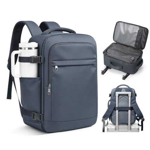 VGCUB Vacuum Backpack Travel with Pump, 40L Carry On Travel Backpack Flight Approved TSA, Vacuum Seal Compression Bags for Clothing, Waterproof Personal Item Bag for Women Men Royal Blue - color: A-royal Blue With Vacuum Bag