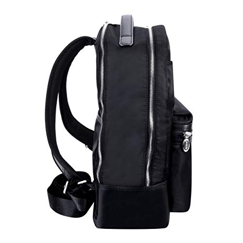 McKleinUSA N Series, Parker, Nano Tech-Light Nylon with Leather Trim, 15" Nylon Dual Compartment Laptop Backpack, Black (18555), One Size - color: Black
