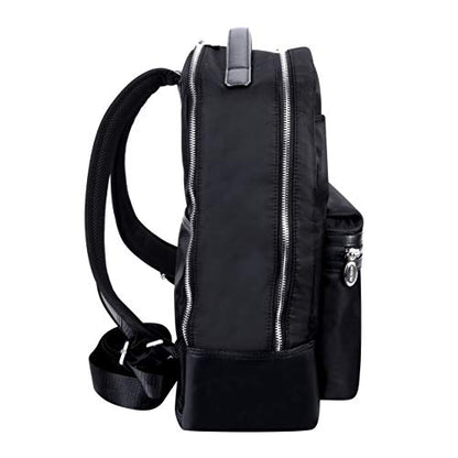 McKleinUSA N Series, Parker, Nano Tech-Light Nylon with Leather Trim, 15" Nylon Dual Compartment Laptop Backpack, Black (18555), One Size - color: Black