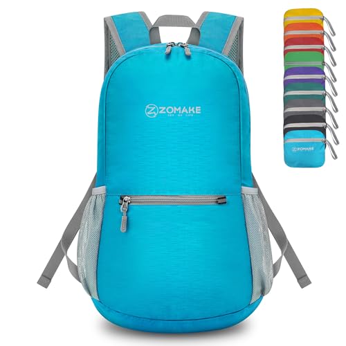 ZOMAKE Ultra Lightweight Hiking Backpack 20L, Packable Small Backpacks Water Resistant Daypack for Women Men(Light Blue) - color: Light Blue-a