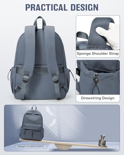 School Backpack for Girls Boys Bookbag Cute Aesthetic College Backpack Women Middle High School Teen Students Book Bag Lightweight Gym Work Laptop Casual Daypack Backpacks Men Blue Purple - color: Blue Purple