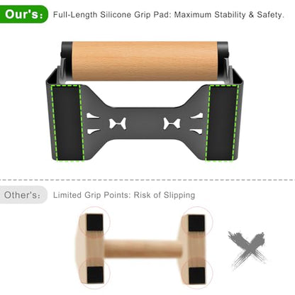 SELEWARE Home Gym Strength Training Bundle: Pull Up Bar for Doorway & Wood Push Up Bars, Calisthenics Equipment for Full Upper Body Workout, Supports 600lbs