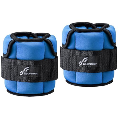 Sportneer Adjustable Ankle Weights for Women and Men：1 Pair 1 2 3 4 6 7 8 10 lbs Upgraded Easily Adjustable Leg Weight, Weighted Wrist Weight Strap for Gym, Fitness, Workout, Walking, Dancing
