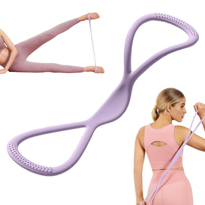 Resistance Bands, Figure 8 Fitness Resistance Band, Exercise Bands with Handles, Chest Expander Strap, Fullbody Yoga Pulling Rope, Stretching Equipment for Arm, Back - color: Purple 25lbs