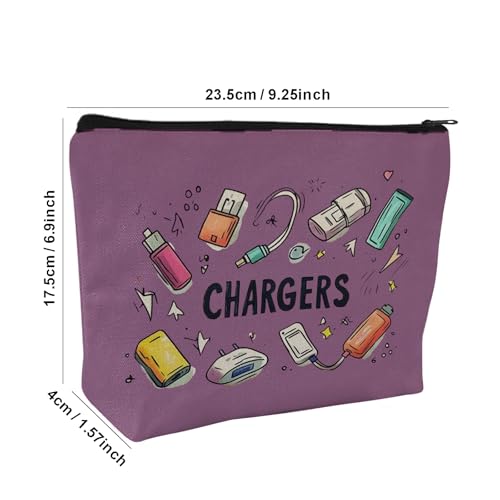 Plugs Cables & Chargers - Makeup Bag for Women Travel - Zipper Cosmetic Storage Bag with Vibrant Designs, Soft Fabric & Multi-Use Functionality (Gift for Birthdays, Graduation, Christmas) (Style G) - style: Style G
