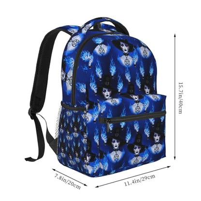Travel Carry On Backpack Ice Blue Fire Goth Gotik Gothic Women Art, Multi Pocket Water Resistant Daypack for Men Women Trips and Outdoor Activities - color: Pattern (262)