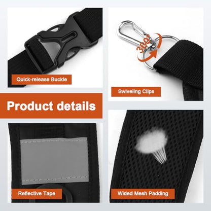 Backpack Straps Replacement, Adjustable Padded Shoulder Straps with 4 Metal Hooks, 4 Noly Strap s & D Hooks, Oxford Cloth Replacement Strap s for Backpack, Dry Bag, Sprayer
