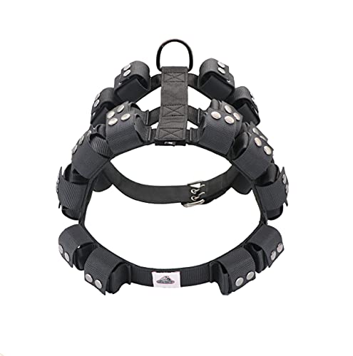 Dog Harness for Small Medium Large Dogs No Pull, Dog Weighted Vest, Tactical Dog Harness for Pit Bulls with Pockets (Adjustable Weight) - Weight Loss, Exercise, Walking, Muscle - size: Size S/Dog's Waist 23.5"-28.5"