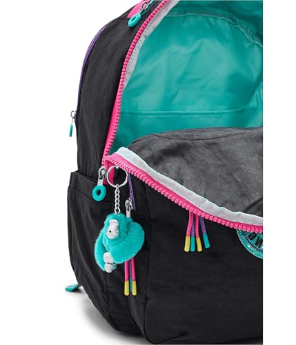 Kipling Women's Seoul Extra Large Fc 17" Laptop Backpack, Durable, Roomy with Padded Shoulder Straps, Built-In Protective Sleeve - color: Black Fun C, size: 13.5''L x 17.75''H x 9''D