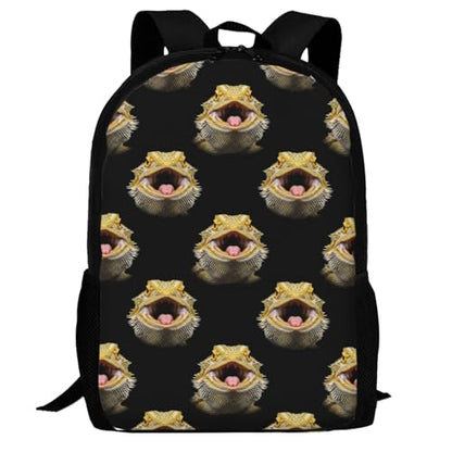 Travel Daypack Bearded Dragon Lizard, Quick-Access Pocket, Side Bottle Holder, for Active Adults - color: Design (410)