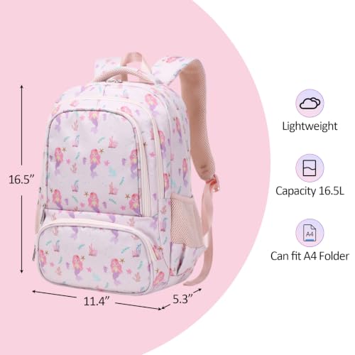 abshoo Lightweight Kids Backpack For School Girls Elementary Kindergarten Bookbag School Bags (Mermaid) - color: Mermaid