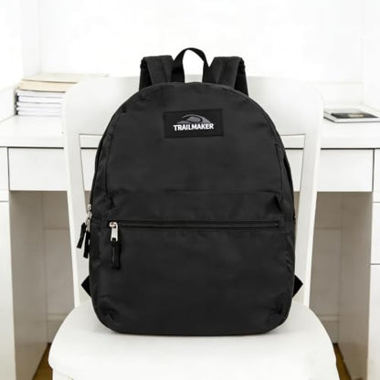 Lightweight Travel Backpack, Casual Daypack, Durable Commuter Bag, Adjustable Shoulder Straps, for Work, Hiking(Black)