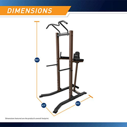 Steelbody Industrial Inspired Heavy Duty Home Gym System for Bodybuilding and Strength Training Available for Full Cage, Squat Rack and Power Tower - color: Brown - Power Tower