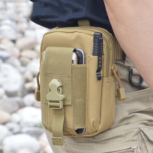 Belt Pouch, Tactical Molle Phone Pouch EDC Utility Pouches Waist Bag, Small Cell Phone Holster Gear Tool Gadget Pocket for Men - color: Black