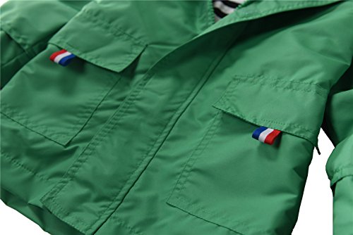 M2C Boys Girls Hooded Cotton Lined Rain Jacket Light Windbreaker - color: Green, size: 4T