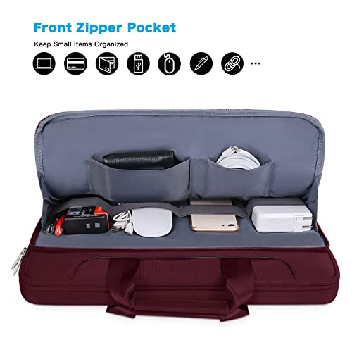 MOSISO 360 Protective Laptop Bag 13.3 inch, 13-14 inch Computer Bag Compatible with MacBook Air 13 inch/Pro 13 inch/Pro 14 inch,HP,Dell,Notebook, Laptop Carrying Case with Strap&Handle, Wine Red - color: Wine Red, size: 13.3 inch