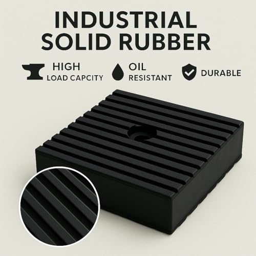 4 Pack Heavy-Duty Anti-Vibration Pads – Solid Rubber 4"x4"x1" | Noise Dampening, Slip-Resistant Pads for Air Compressor, Generator, Washer, Dryer, HVAC Equipment