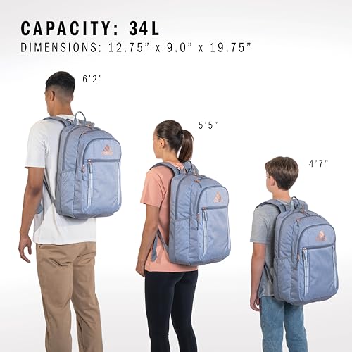 adidas Excel 7 School Backpack for Laptop, Gym and Travel, 34L, Halo Mint Green/White/7.5, OSFA - color: Halo Mint Green/White/7.5, size: One Size