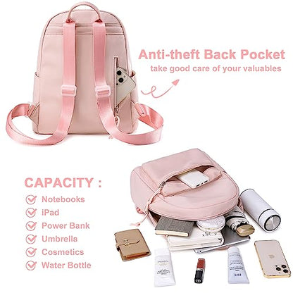 BTOOP Mini Backpack Women Girls Water-resistant Small Backpack Purse Shoulder Bag for Womens Adult Kids School Travel - color: Pink, size: Mini