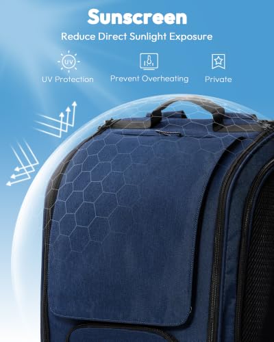 Pecute Cat Backpack Carrier,Large Space Cat Bubble Backpack,Ergonomic,Blue - color: Blue, size: 12.6"L x 10.2"W x 16.5"H
