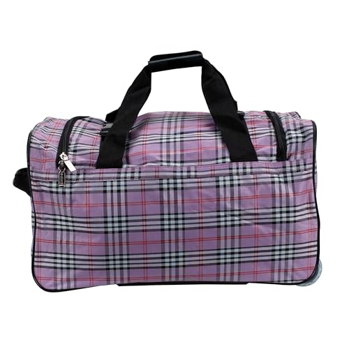 Rockland Rolling Duffel Bag, Black, 22" - color: PINKCROS, size: 22"