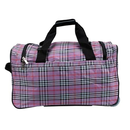 Rockland Rolling Duffel Bag, Black, 22" - color: PINKCROS, size: 22"