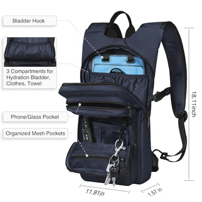 NOOLA Hydration Backpack with 3L TPU Water Bladder, Tactical Molle Water Backpack for Men Women, Hydration Pack for Hiking, Biking, Running and Climbing - color: Blue