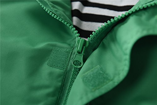 M2C Boys Girls Hooded Cotton Lined Rain Jacket Light Windbreaker - color: Green, size: 4-5T