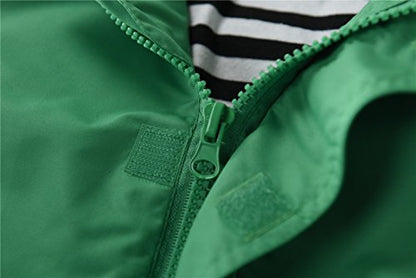 M2C Boys Girls Hooded Cotton Lined Rain Jacket Light Windbreaker - color: Green, size: 4-5T