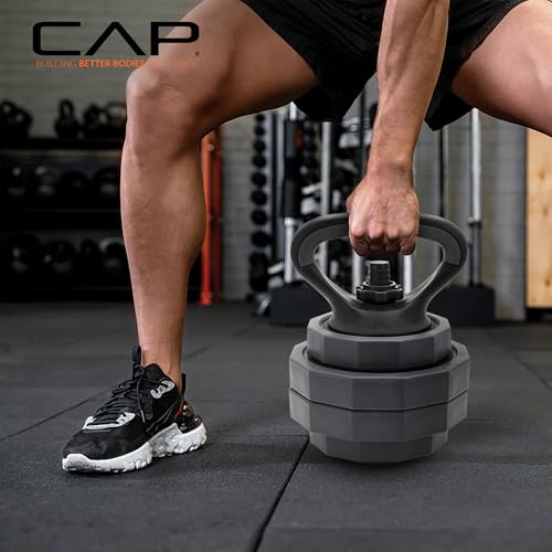 CAP Barbell Multi-Use Adjustable Weight Set - Versatile Dumbbell, Barbell & Kettlebell for Full-Body Workouts | 45lb and 66lb options - size: 66 lb Set