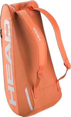HEAD Tour Racquet Bag M (6R) Tennis Bag - Holds Up to 6 Racquets, CCT+ Climate Control Technology, 2 Main Compartments, Shoe Pocket & Backpack Carry System | 6 Racquet Capacity - color: Orange